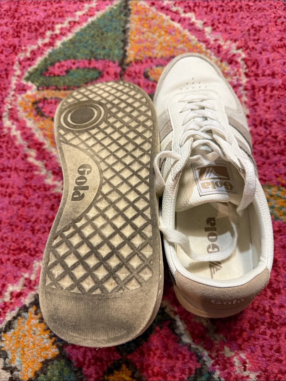 Gola White & Taupe Classic Low-Top Sneakers - Picture 6 of 6
